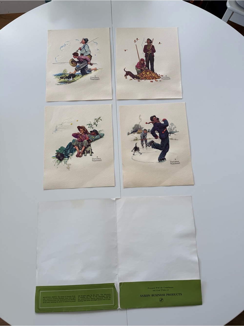 Norman Rockwell “Grandpa & Me” Four Seasons. With Original Envelope